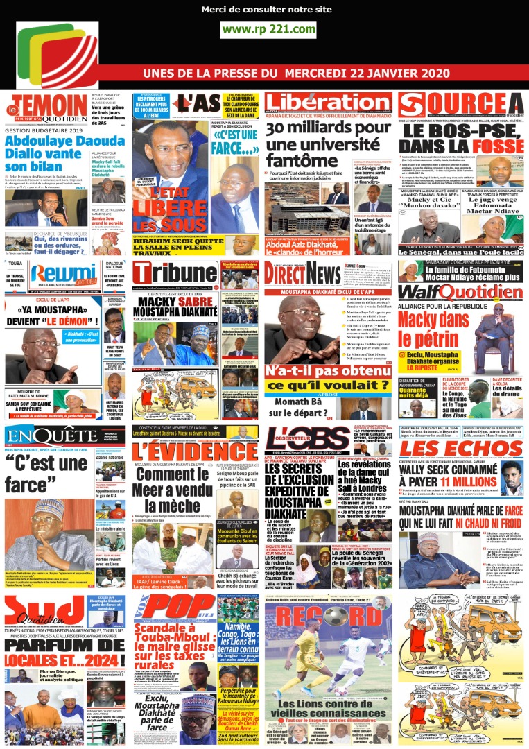 Marevuedepresse#Kebetu#Marevuedepresse#senegalDAKARNEWSLIVE du 23 janvier 2020